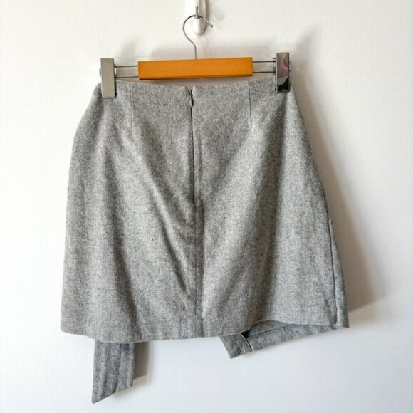 Aritzia Wilfred Dorine Mini Skirt Wool Cashmere Silk Wrap Grey Size 6 - Picture 8 of 9